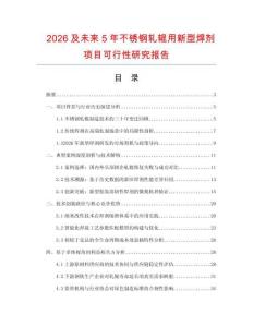 2026及未來5年不銹鋼軋輥用新型焊劑項目可行性研究報告
