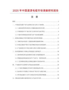 2025年中國(guó)浸漬電極市場(chǎng)調(diào)查研究報(bào)告