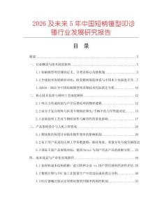 2026及未来5年中国短柄锤型叩诊锤行业发展研究报告