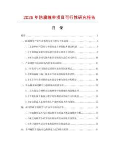 2026年防腐纏帶項目可行性研究報告