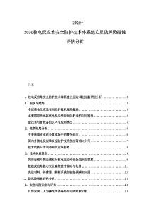 2025-2030核電反應(yīng)堆安全防護(hù)技術(shù)體系建立及防風(fēng)險(xiǎn)措施評估分析