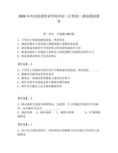 2026年西安海棠職業(yè)學(xué)院單招（計(jì)算機(jī)）測試模擬題庫（研優(yōu)卷）