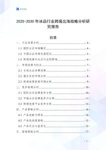 2025-2030年冰品行業(yè)跨境出海戰(zhàn)略分析研究報告