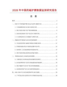 2026年中国药磁护膝数据监测研究报告
