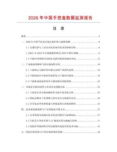 2026年中國手控盒數據監測報告
