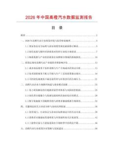 2026年中國高橙汽水數據監測報告