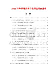 2026年單梁脊索梯行業深度研究報告