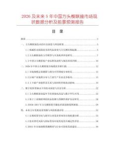 2026及未來5年中國方頭楔聯(lián)接市場現(xiàn)狀數(shù)據(jù)分析及前景預測報告
