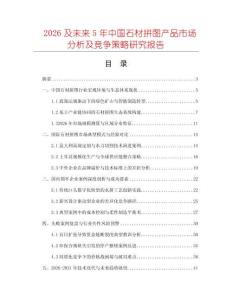 2026及未來5年中國石材拼圖產品市場分析及競爭策略研究報告