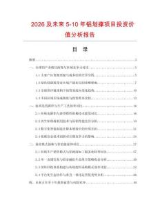 2026及未来5-10年铝划撑项目投资价值分析报告