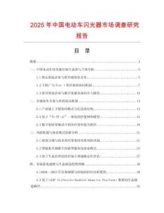 2025年中國電動車閃光器市場調查研究報告