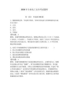 2026年專業電工安全考試題庫帶答案（預熱題）