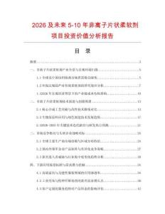 2026及未來5-10年非離子片狀柔軟劑項目投資價值分析報告