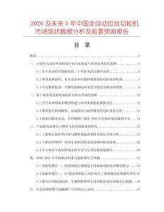 2026及未來5年中國全自動拉絲切粒機市場現狀數據分析及前景預測報告