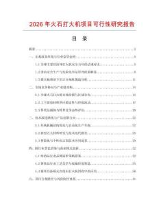 2026年火石打火機項目可行性研究報告