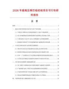2026年超高壓鋼芯鋁絞線項(xiàng)目可行性研究報(bào)告