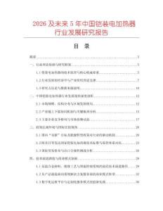 2026及未來5年中國鎧裝電加熱器行業(yè)發(fā)展研究報告