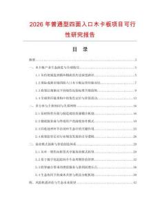 2026年普通型四面入口木卡板项目可行性研究报告