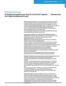 全球酒店与邮轮：人工智能....迟早会到来——机器人会度假吗？