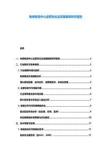 電商物流中心運營優化及發展前景研究報告