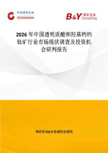 2026年中國透明質酸和羥基鈣鈣鈦礦行業市場現狀調查及投資機會研判報告