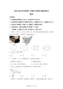 安徽阜阳市临泉县三校联考2025-2026学年度第二学期九年级作业辅导练习 数学【含答案】