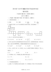 四川省广安2026年九年级 中考适应性考试数学试题【含答案】