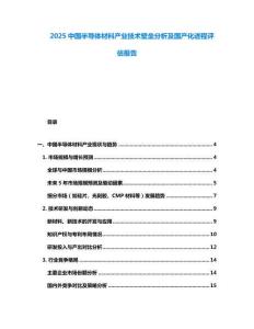 2025中国半导体材料产业技术壁垒分析及国产化进程评估报告