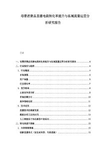 母婴消费品直播电商转化率提升与私域流量运营分析研究报告