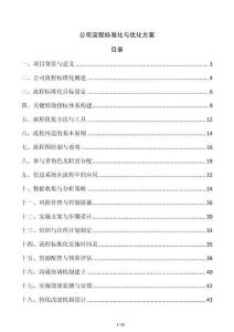 公司流程標準化與優化方案