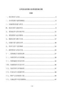 公司企業資源計劃系統實施方案