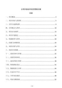 公司外部合作項目管理方案