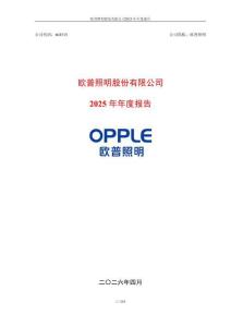 歐普照明：2025年年度報(bào)告