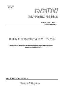 QGDW 11065-2025 新能源并網(wǎng)調(diào)度運(yùn)行及消納工作規(guī)范