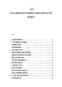 2025-2030兒童教育玩具產品智能化與適齡化發展方向分析規劃報告