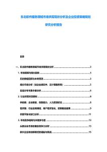 東北軟件服務領域市場供需現狀分析及企業投資策略規劃研究分析報告