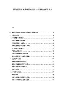 散裝蔬菜水果流通行業(yè)現(xiàn)狀與投資機會研究報告