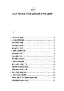 2025-2030東南亞旅游目的地發展規劃及接待能力建設