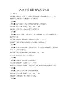 2025年數(shù)據(jù)挖掘與應(yīng)用試題