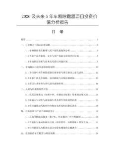 2026及未來5年車廂除霜器項目投資價值分析報告