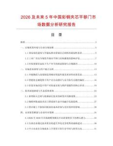2026及未來5年中國彩鋼夾芯平移門市場數據分析研究報告