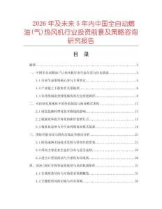 2026年及未來5年內中國全自動燃油(氣)熱風機行業投資前景及策略咨詢研究報告