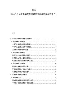 2025-2030戶外運動裝備消費升級特征與品牌戰(zhàn)略研究報告