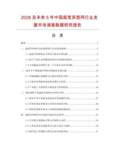 2026及未來5年中國超寬異型網行業發展市場調查數據研究報告