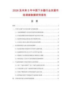 2026及未來5年中國下水器行業發展市場調查數據研究報告