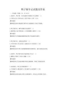 鸭子骑车记试题及答案