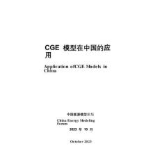 CGE模型在中國的應用