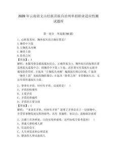 2026年云南省文山壮族苗族自治州单招职业适应性测试题库附答案
