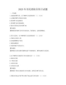 2025年全民消防宣传日试题