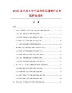 2026及未來5年中國異徑無縫管行業發展研究報告
